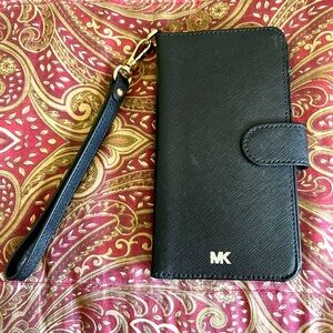 Michael Kors Black Saffiano Leather iPhone XS Max Phone Case